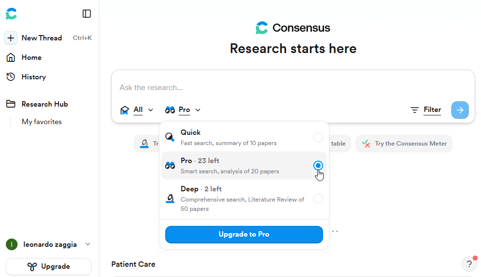 Consensus Homepage